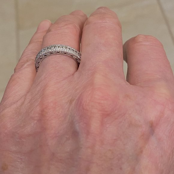 18K WHITE GOLD LADIES TACORI DIAMOND ETERNITY RING, AUTHENTIC - Picture 7 of 7